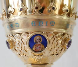 Solid silver gilt antique French Gothic Chalice.